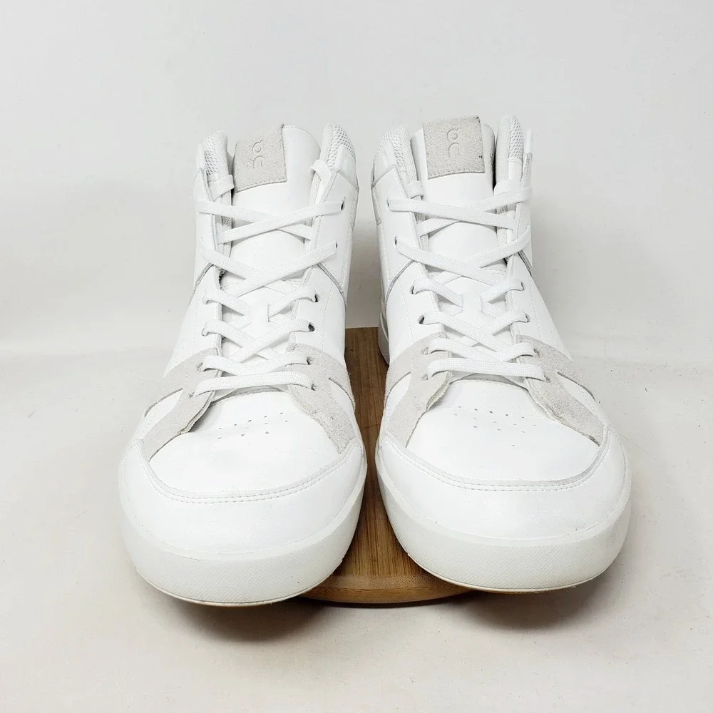 On The Roger Clubhouse Mid Shoes Mens 10.5 White Sneaker Casual Tennis Court